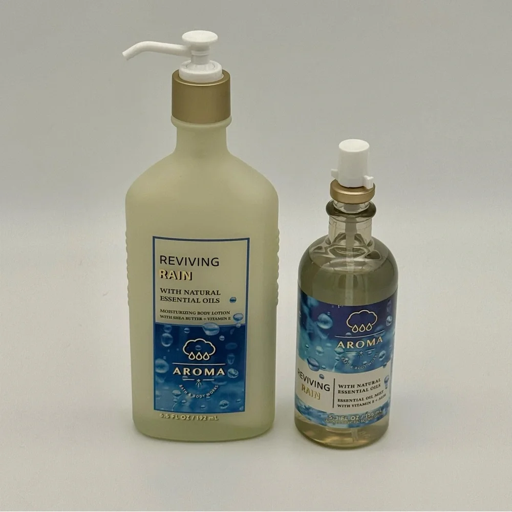Bath & Body Works Reviving Rain Aromatherapy Lotion & Essential Oil Spray NWT